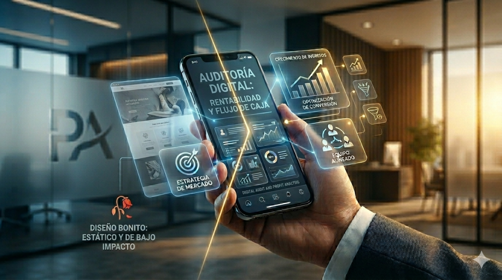 Comparativa visual de alto contraste entre un diseño web estético de bajo impacto con fugas de capital y un diseño web estratégico tras una auditoría digital enfocada en rentabilidad y flujo de caja para PyMEs sólidas en México - PubliAlém