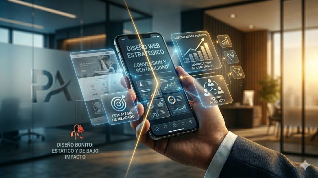 Diagrama: Cómo la Optimización de la Tasa de Conversión (CRO) transforma una página web en una herramienta de ingeniería para captar leads.