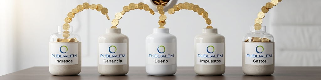 "Emprendedor analizando falta de flujo de caja a pesar de altas ventas, concepto de salud financiera empresarial de PubliAlem"