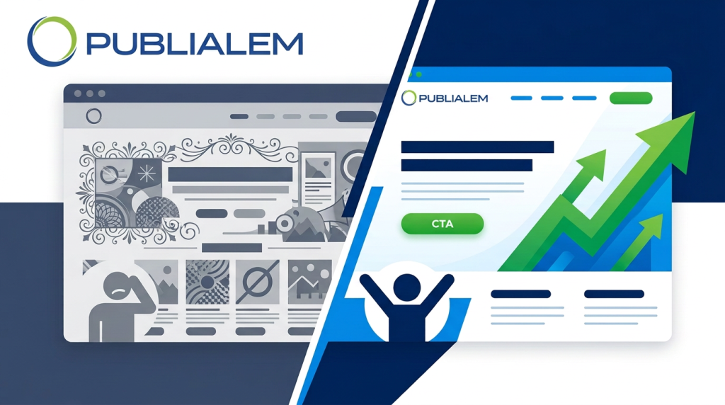 Comparación entre una web bonita que no convierte y una web clara que sí vende